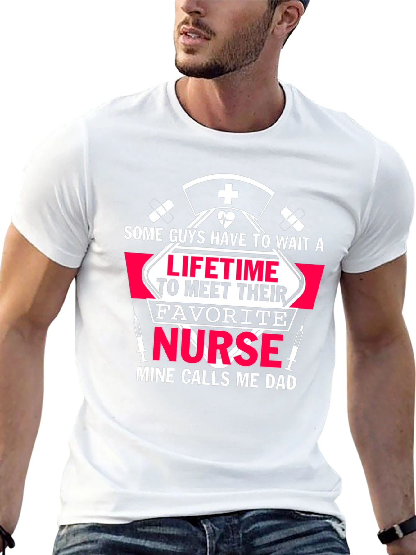 Favorite Nurse Dad T-Shirt - Black