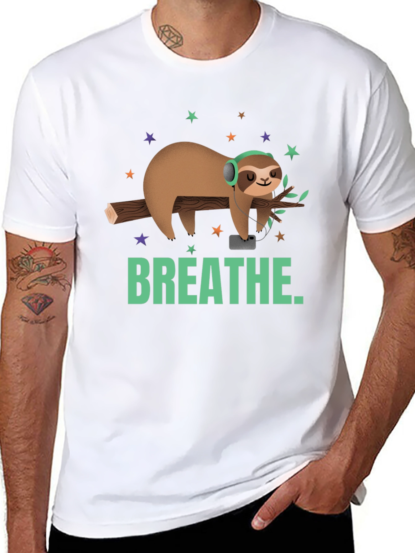 Breathe Sloth Graphic Tee