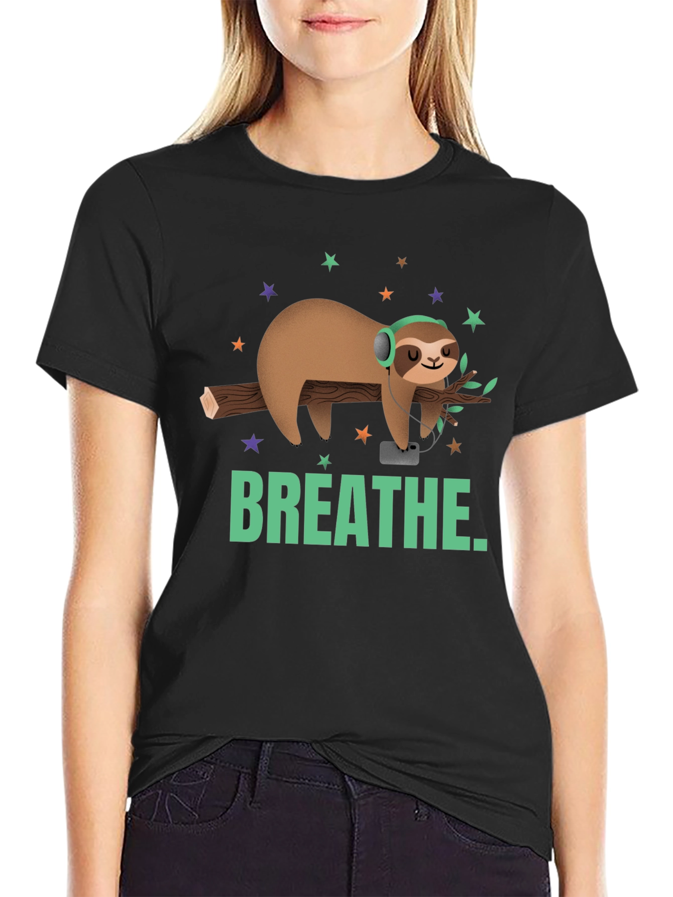Breathe Sloth Graphic Tee