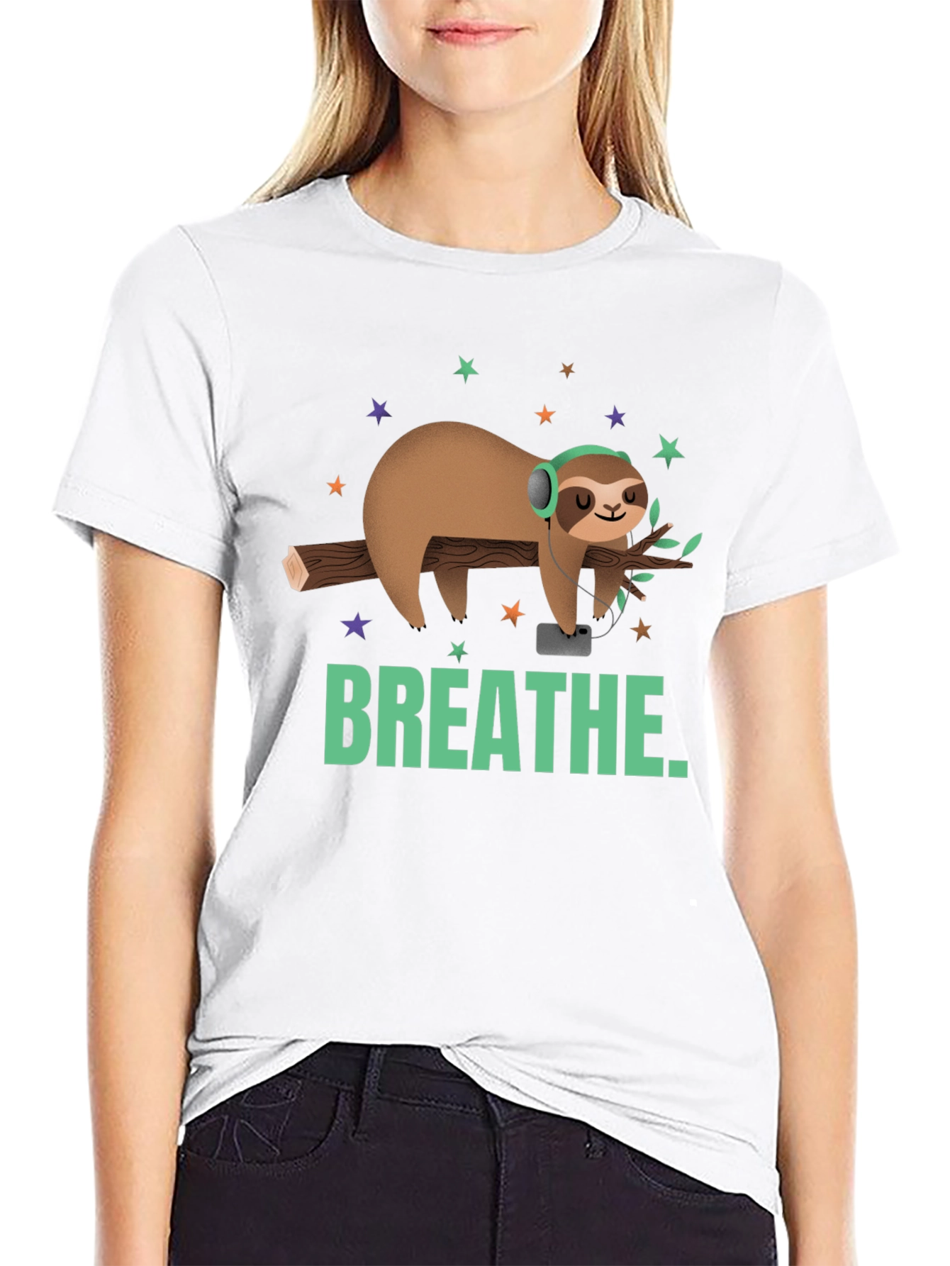 Breathe Sloth Graphic Tee