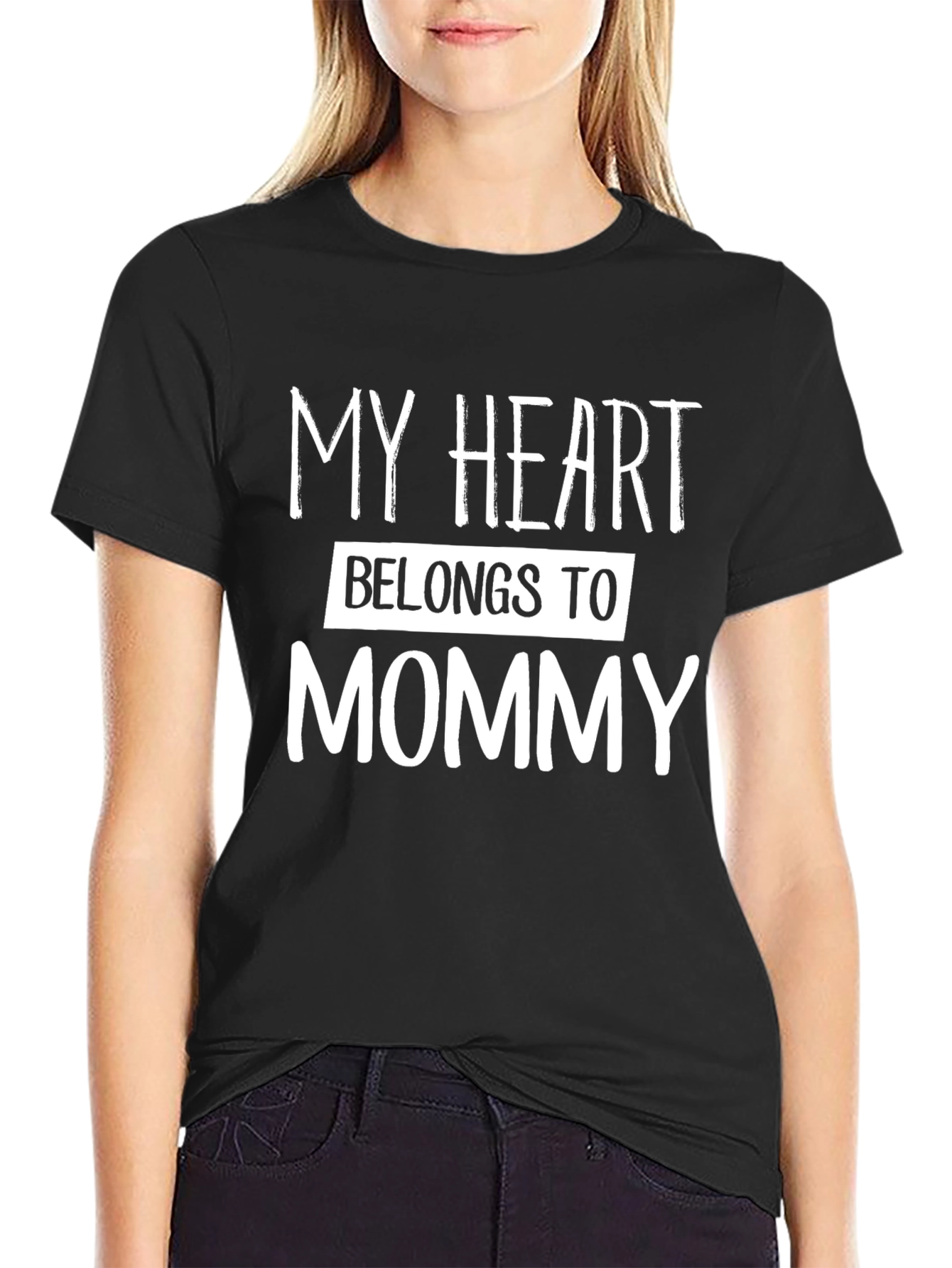 My Heart Belongs To Mommy Black T-Shirt
