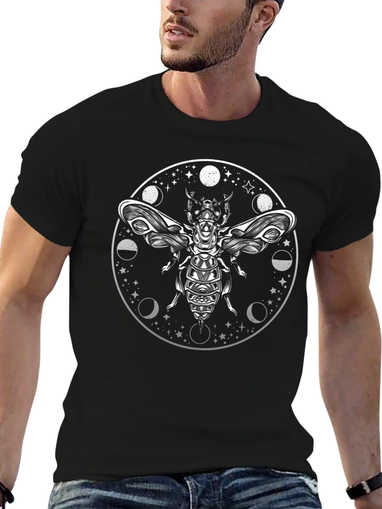 Lunar Moth Graphic T-Shirt - Black