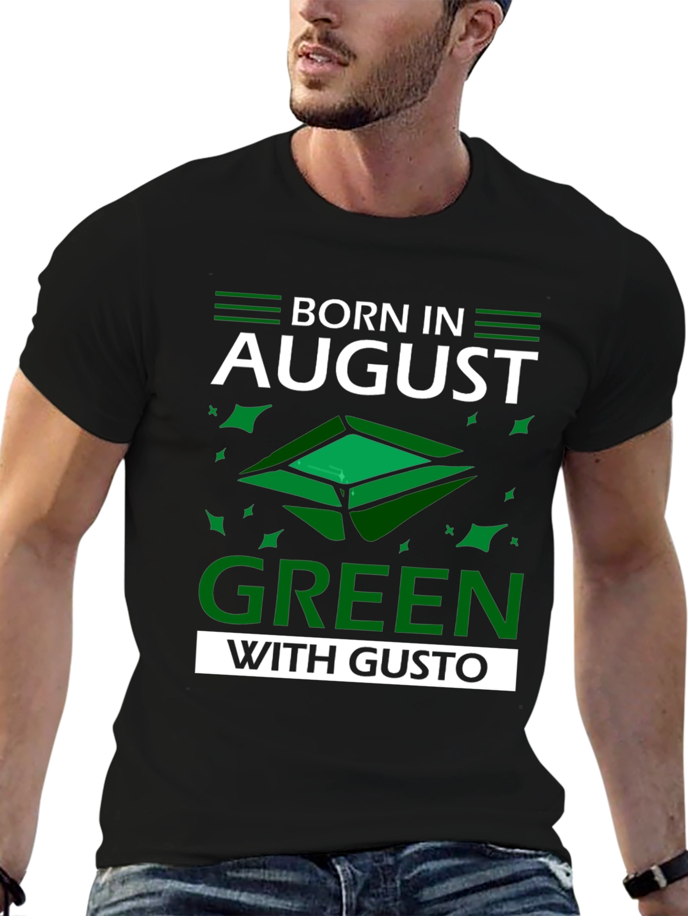 Born in August Green T-Shirt