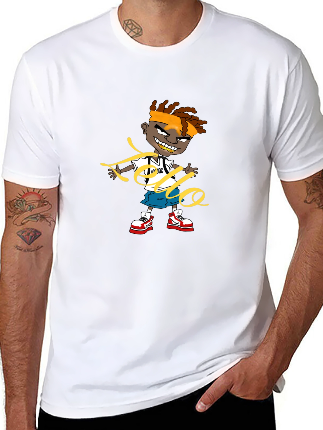 Cartoon Graphic Black Tee