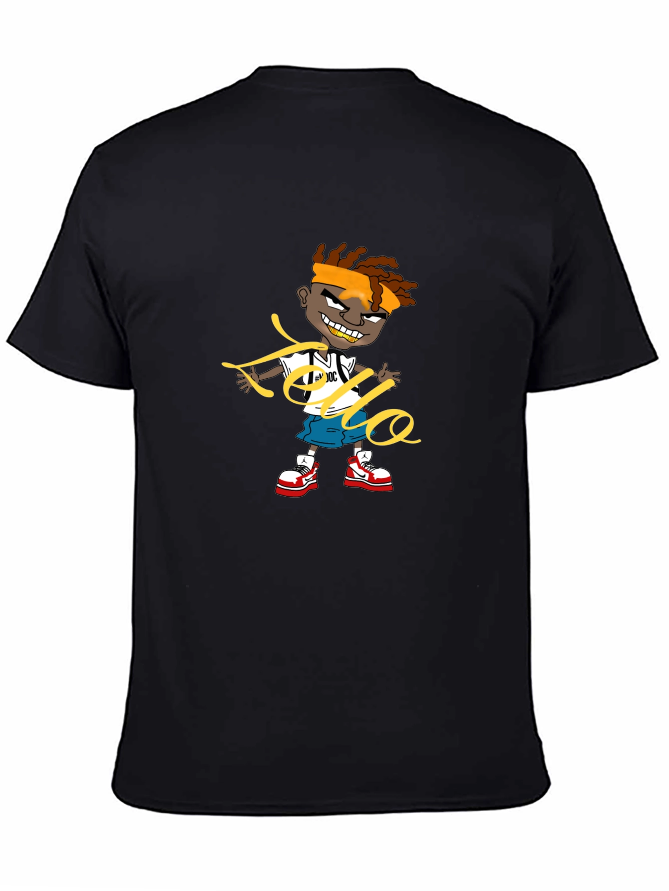 Cartoon Graphic Black Tee