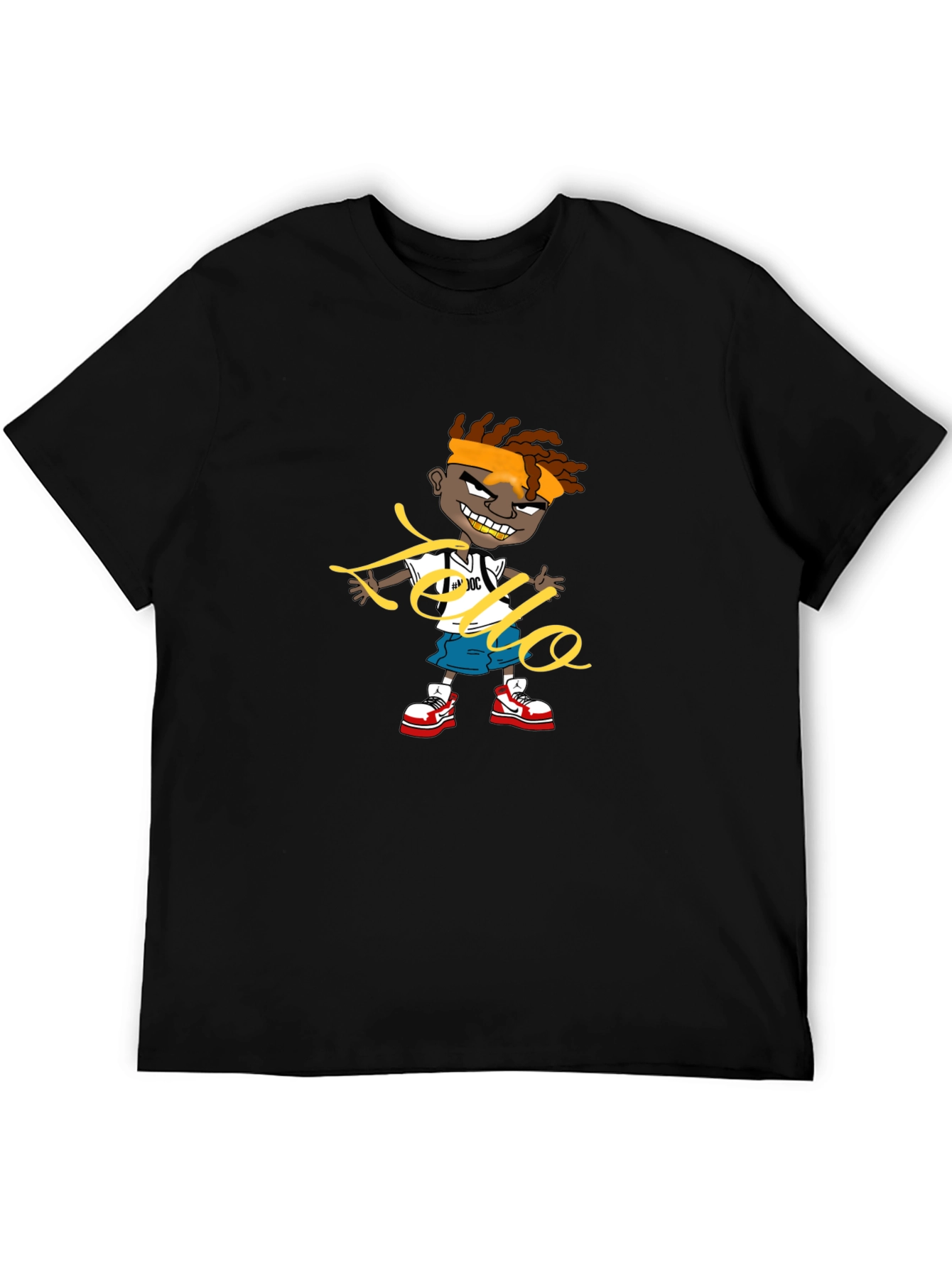 Cartoon Graphic Black Tee