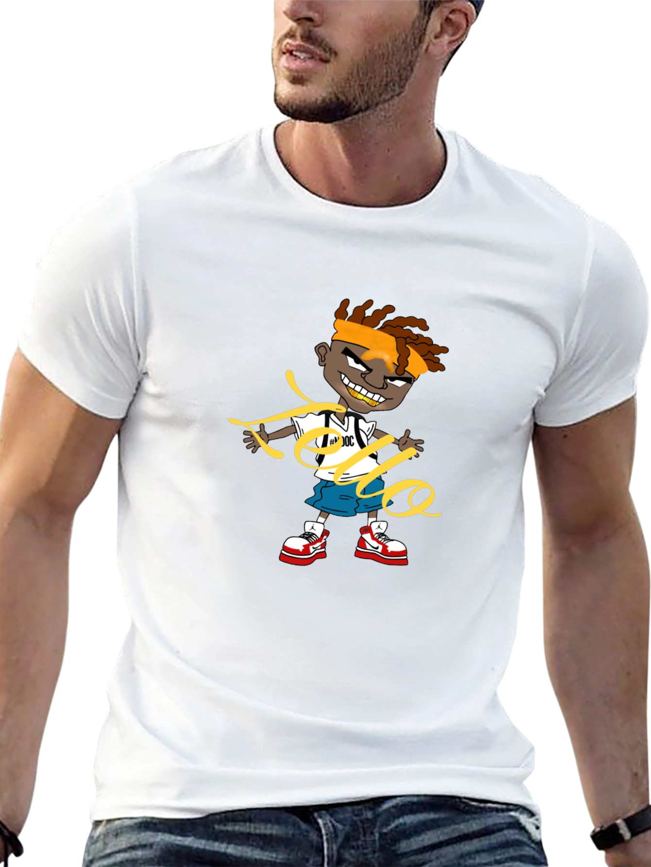 Cartoon Graphic Black Tee