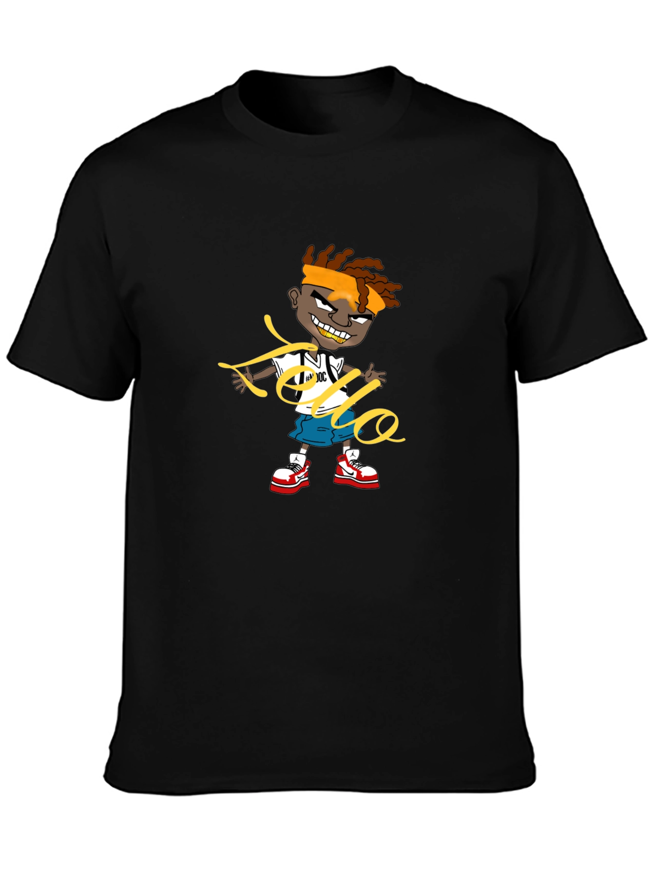 Cartoon Graphic Black Tee