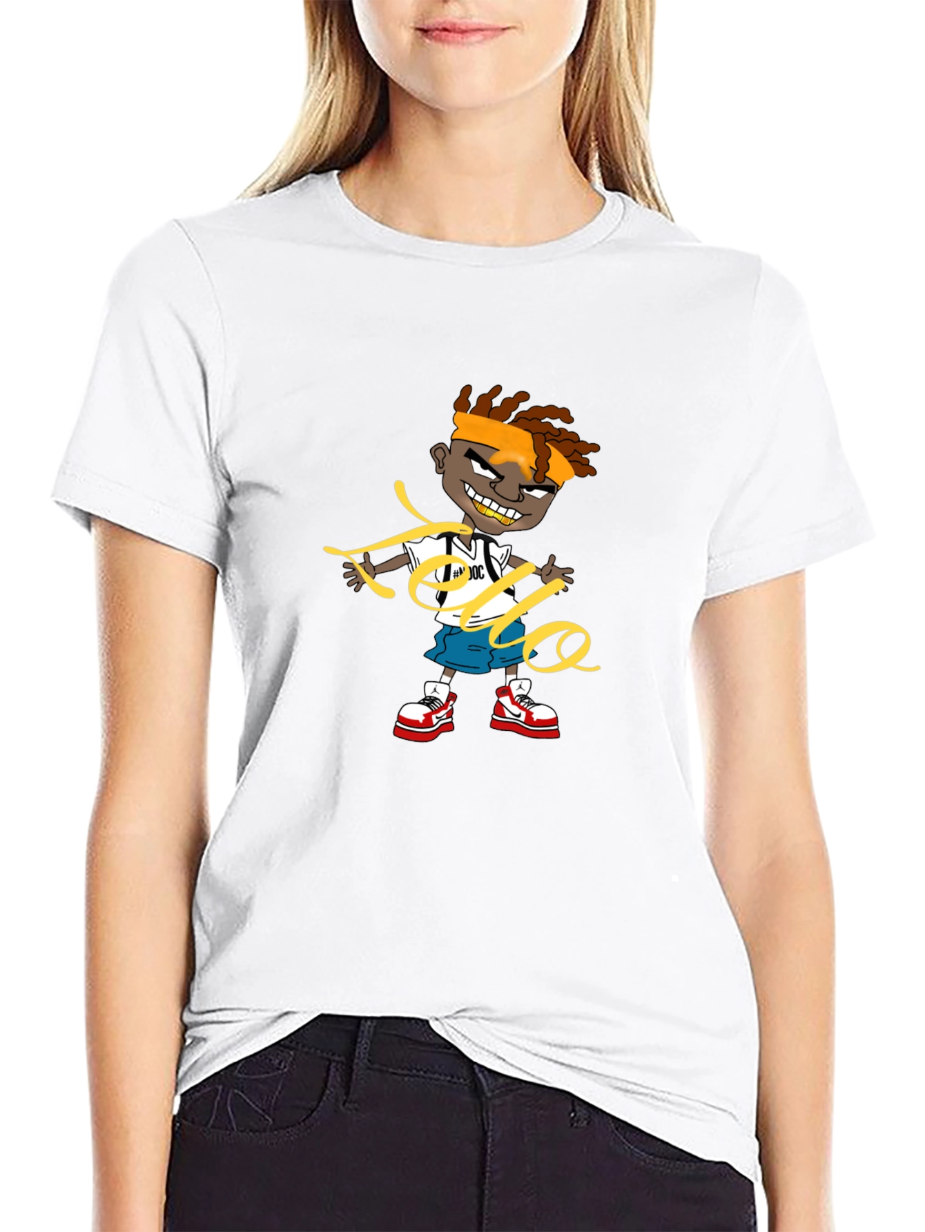 Cartoon Graphic Black Tee