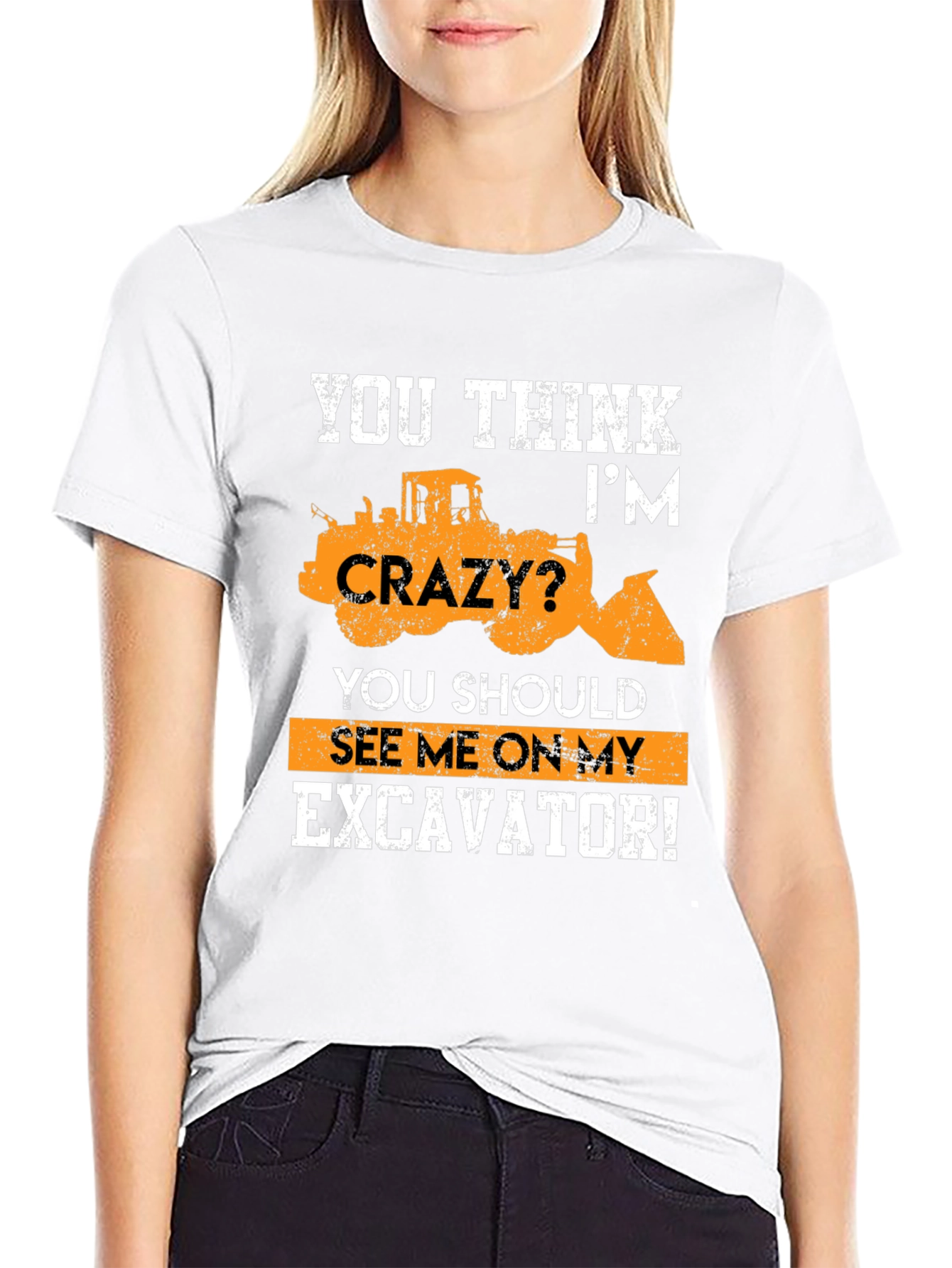 Excavator Crazy Graphic T-Shirt - Heavy Equipment Tee