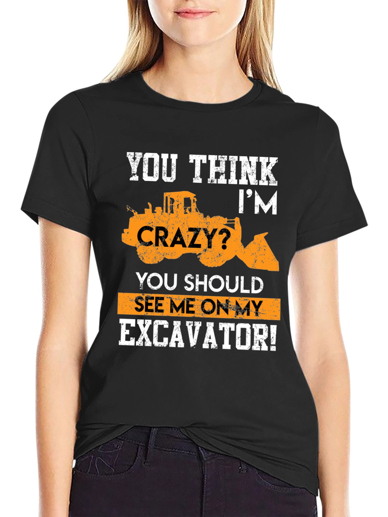 Excavator Crazy Graphic T-Shirt - Heavy Equipment Tee