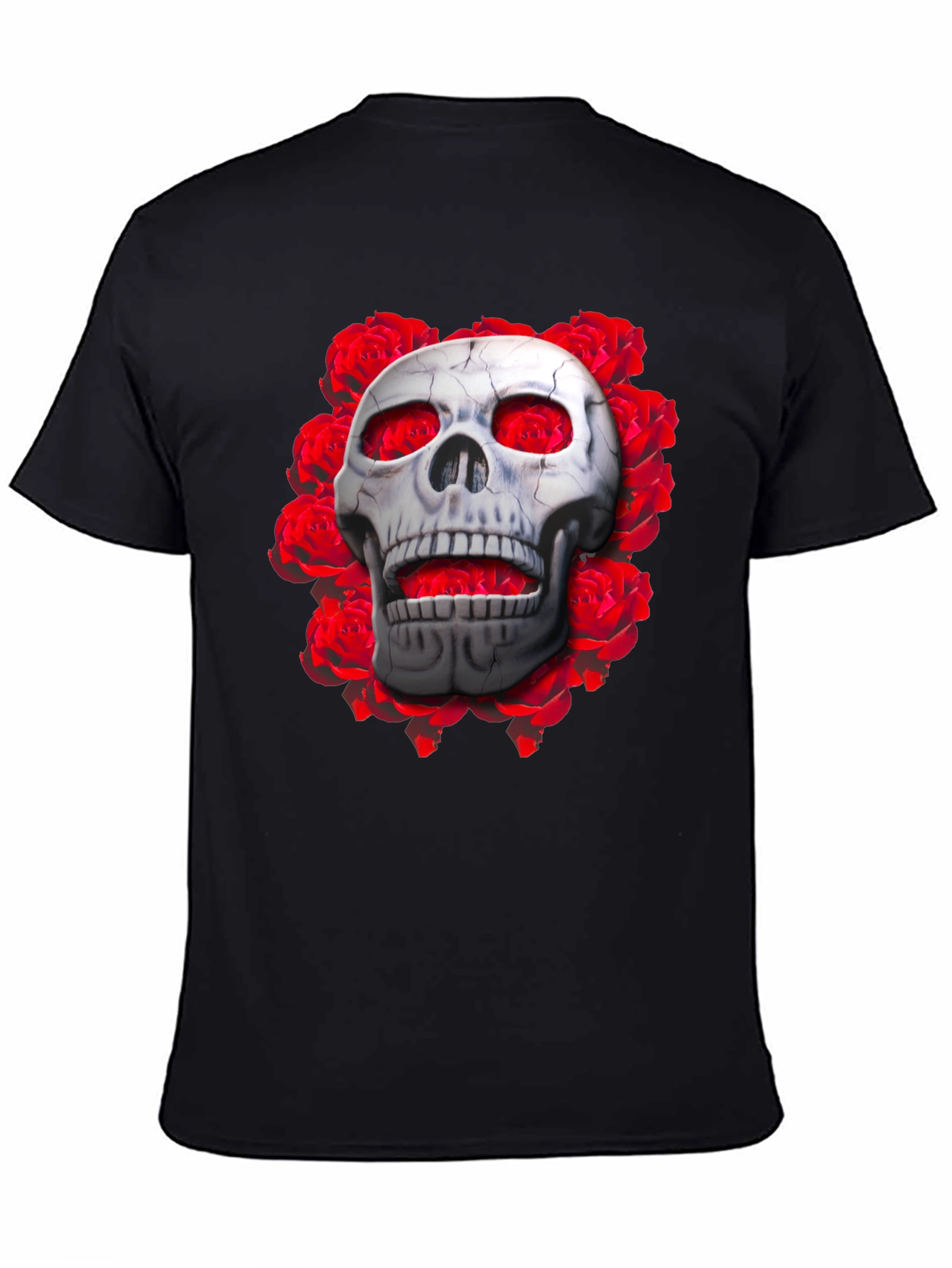 Skull & Roses Graphic Tee - Gothic Style