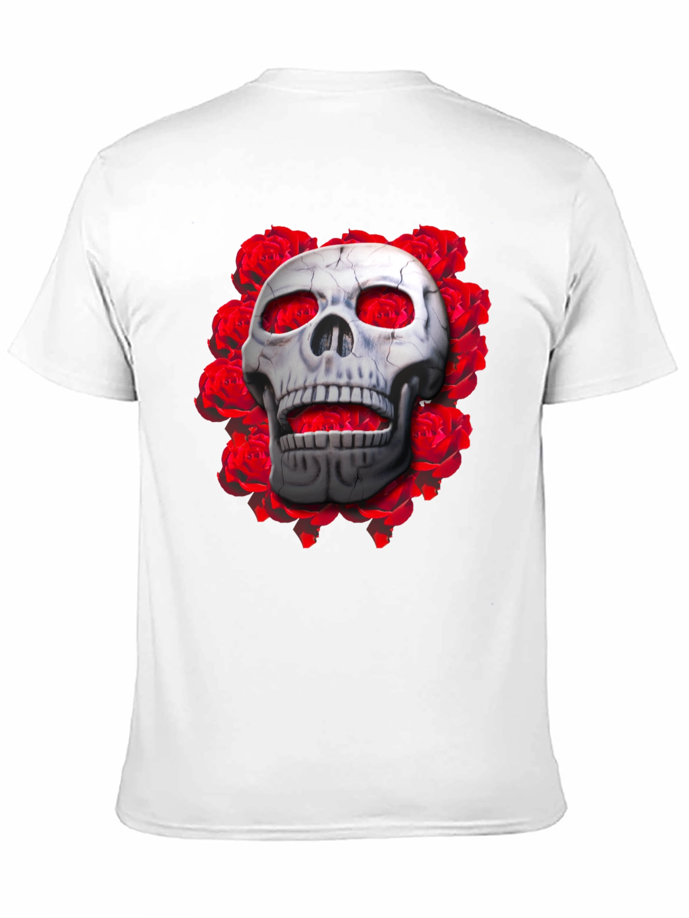 Skull & Roses Graphic Tee - Gothic Style