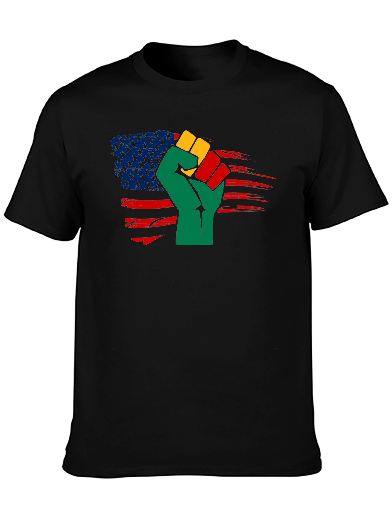 Black History Fist USA Flag T-Shirt