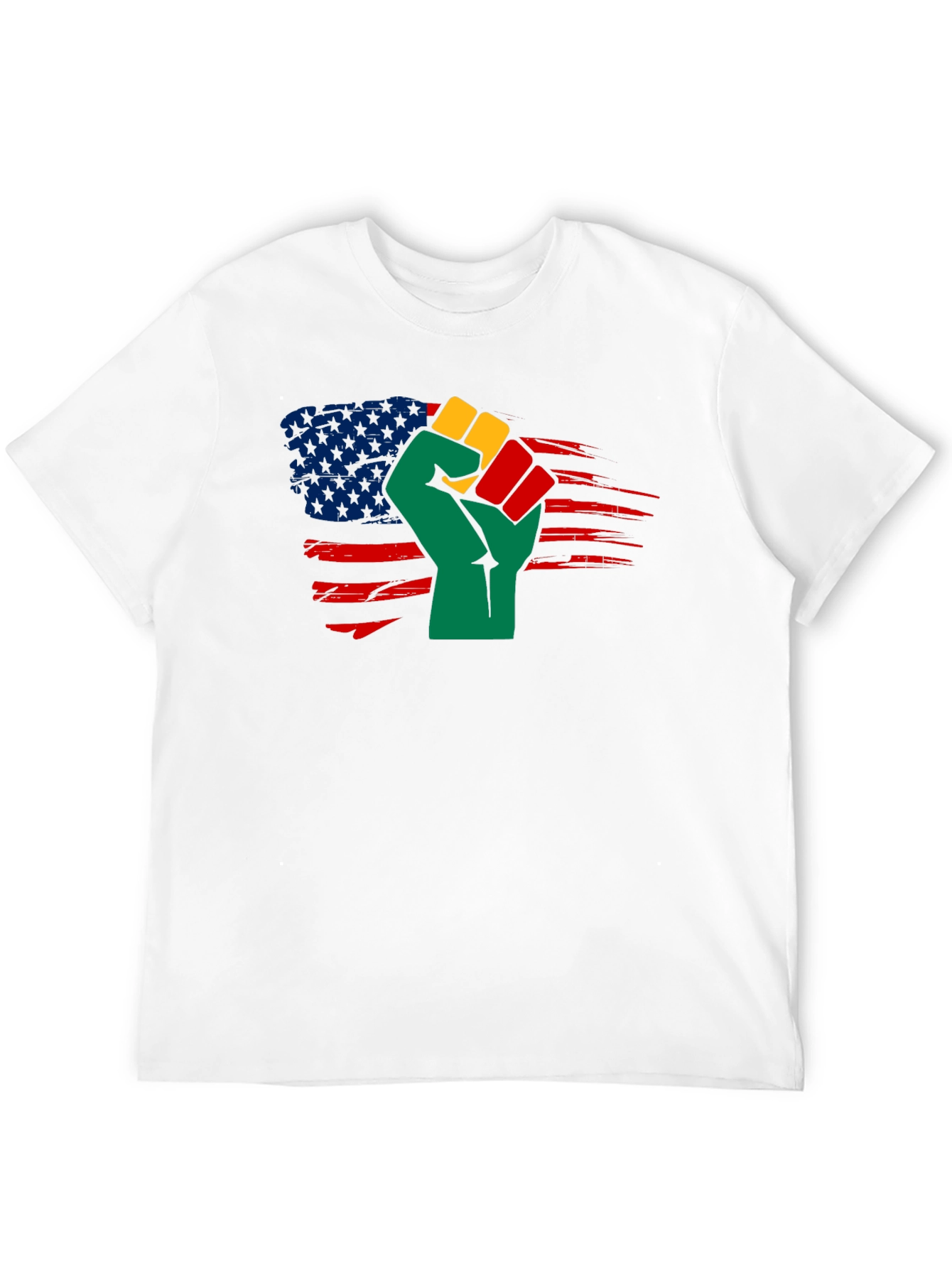 Black History Fist USA Flag T-Shirt