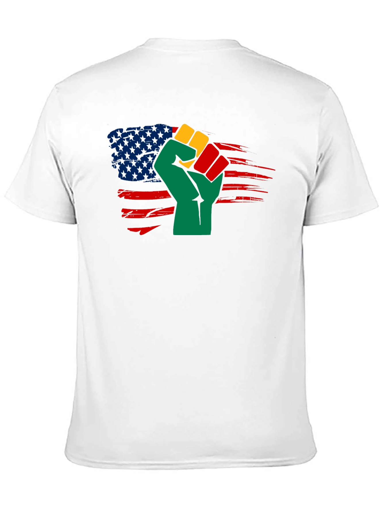 Black History Fist USA Flag T-Shirt