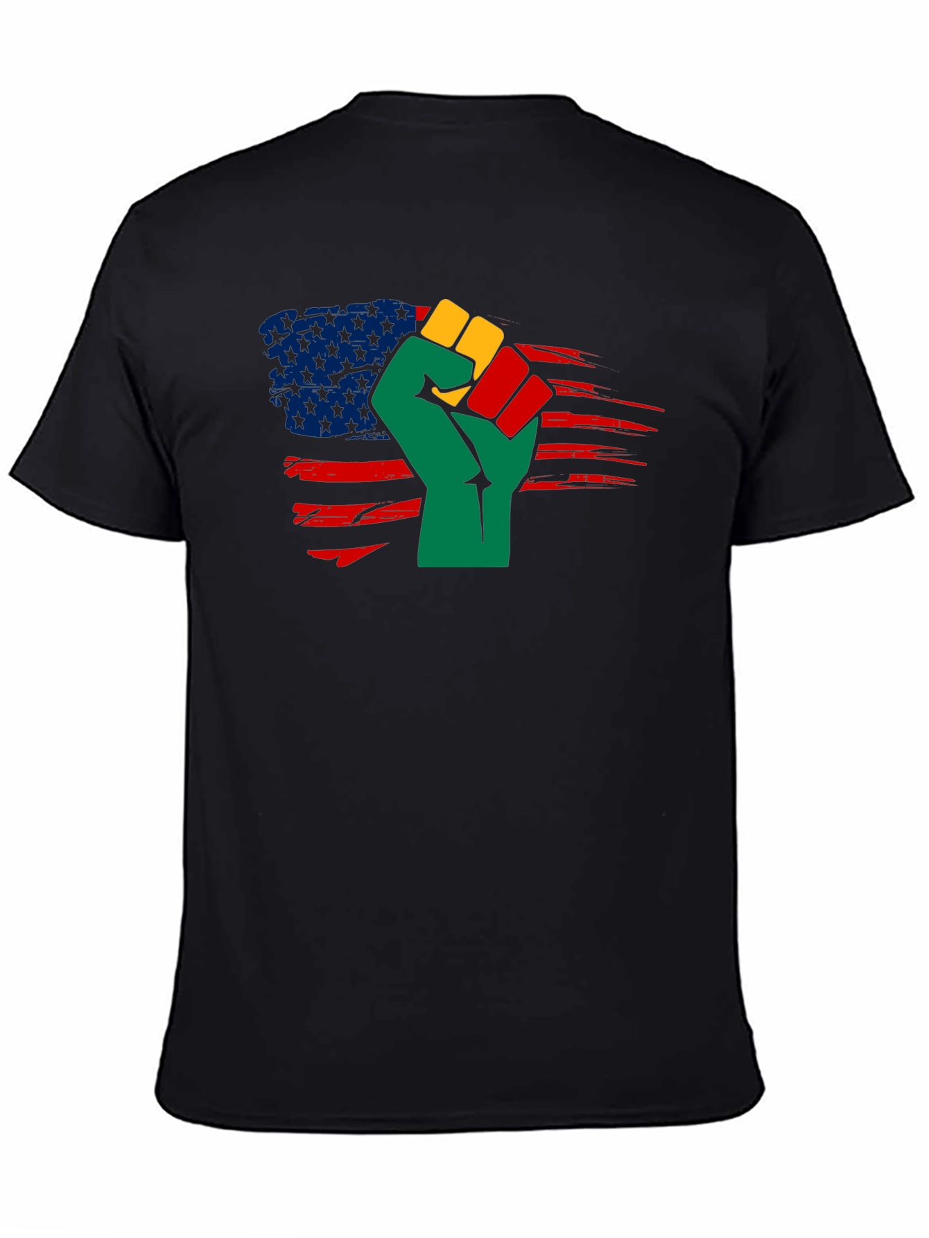 Black History Fist USA Flag T-Shirt