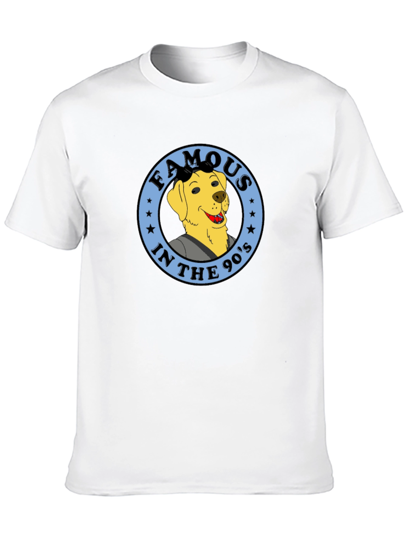 90s Dog Cartoon Graphic Tee - Black