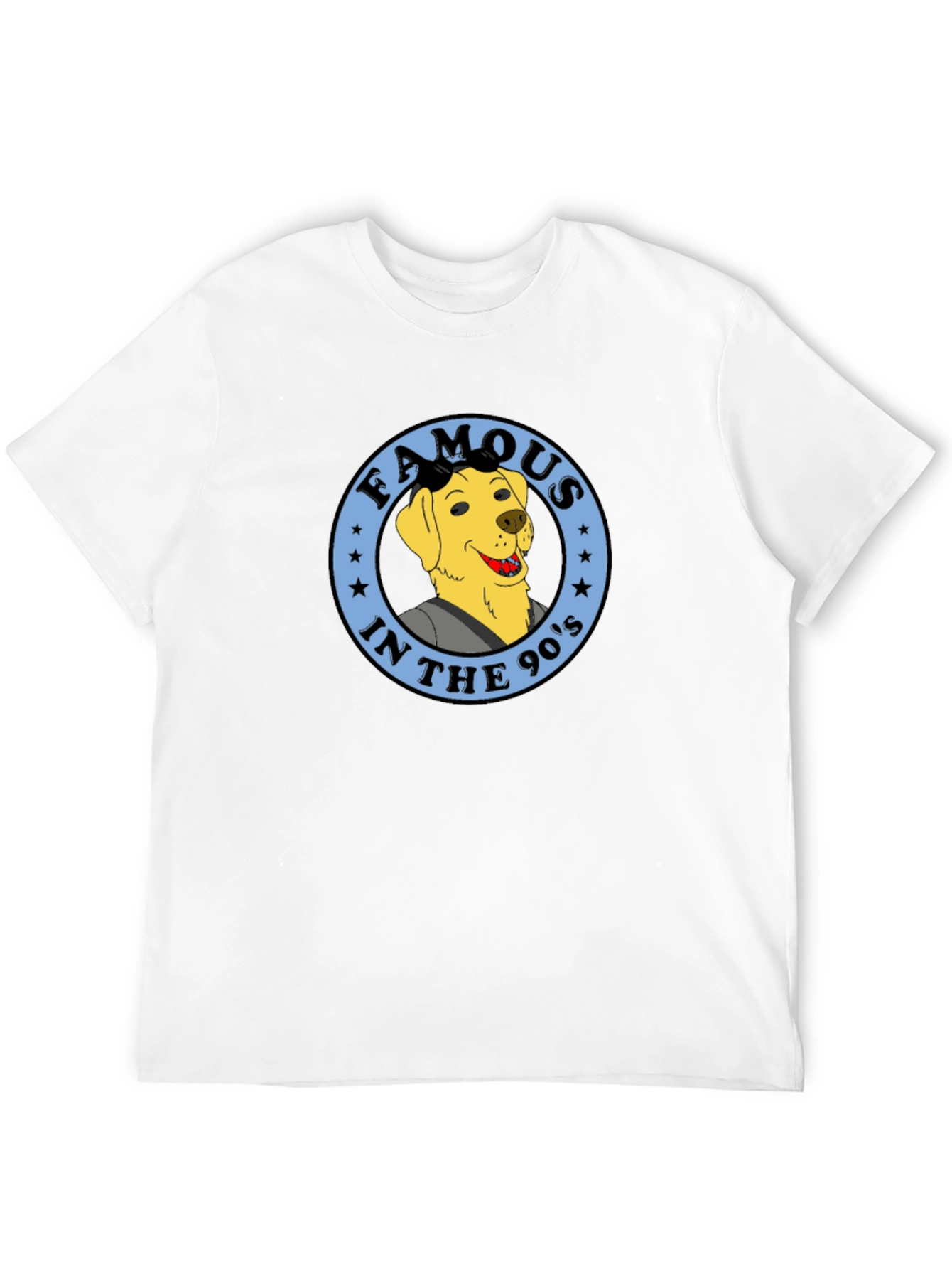 90s Dog Cartoon Graphic Tee - Black