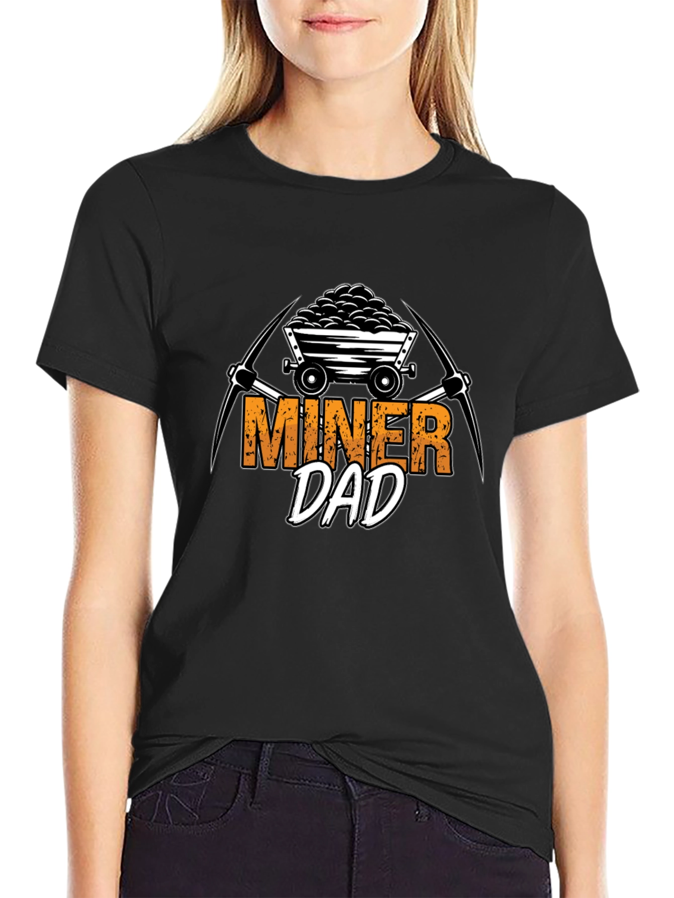 Miner Dad Graphic T-Shirt - Black Crew Neck Tee