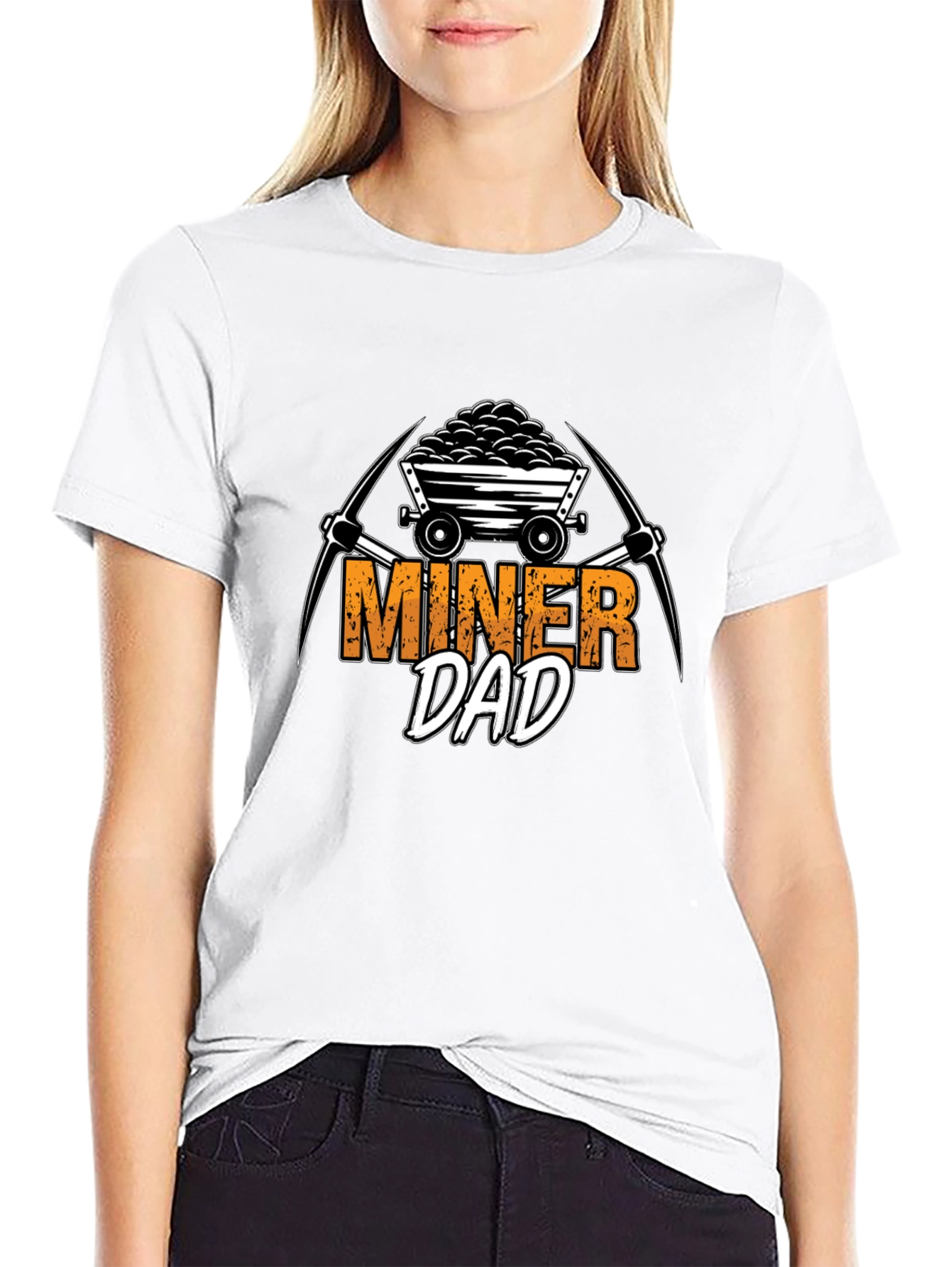 Miner Dad Graphic T-Shirt - Black Crew Neck Tee