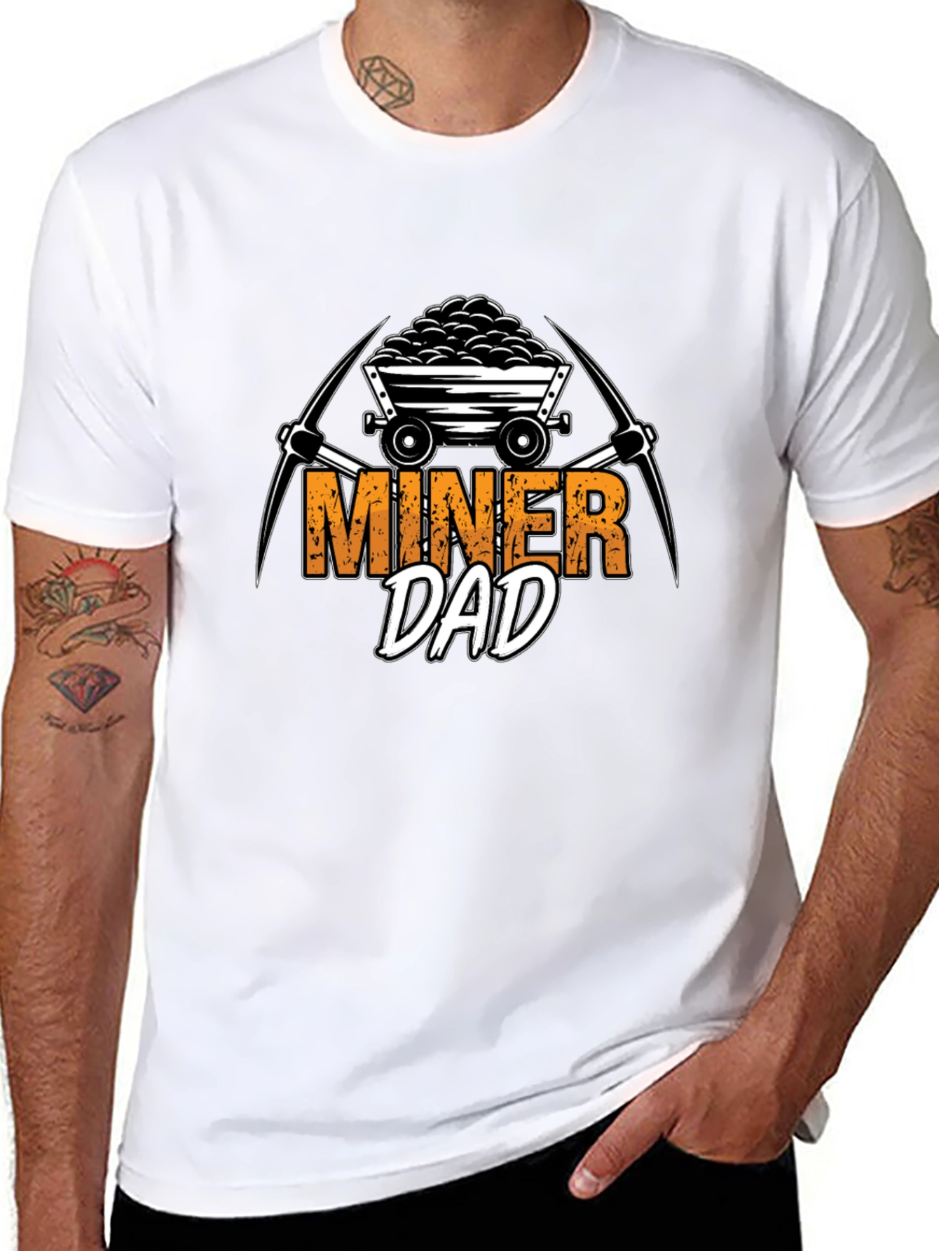 Miner Dad Graphic T-Shirt - Black Crew Neck Tee
