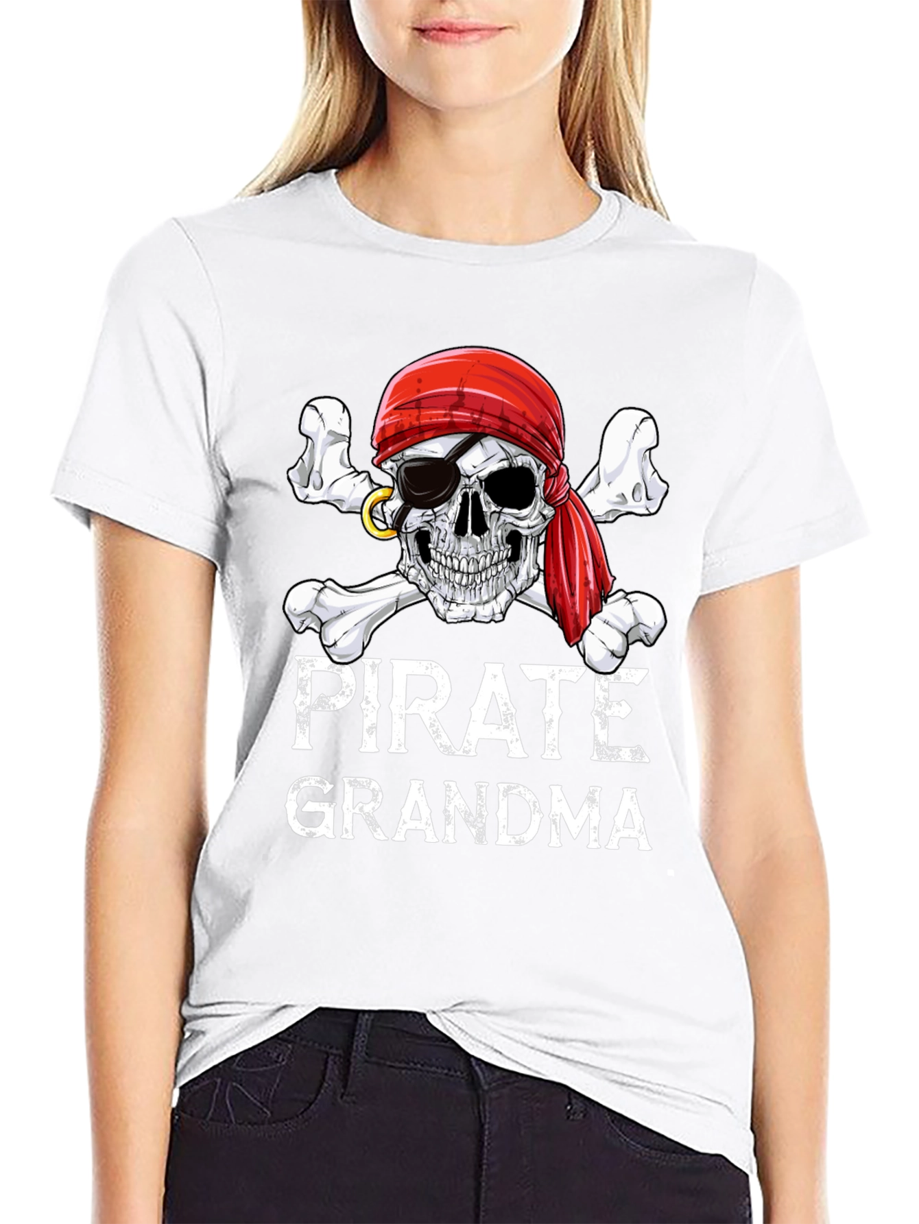 Pirate Grandma T-Shirt - Skull & Crossbones Graphic Tee