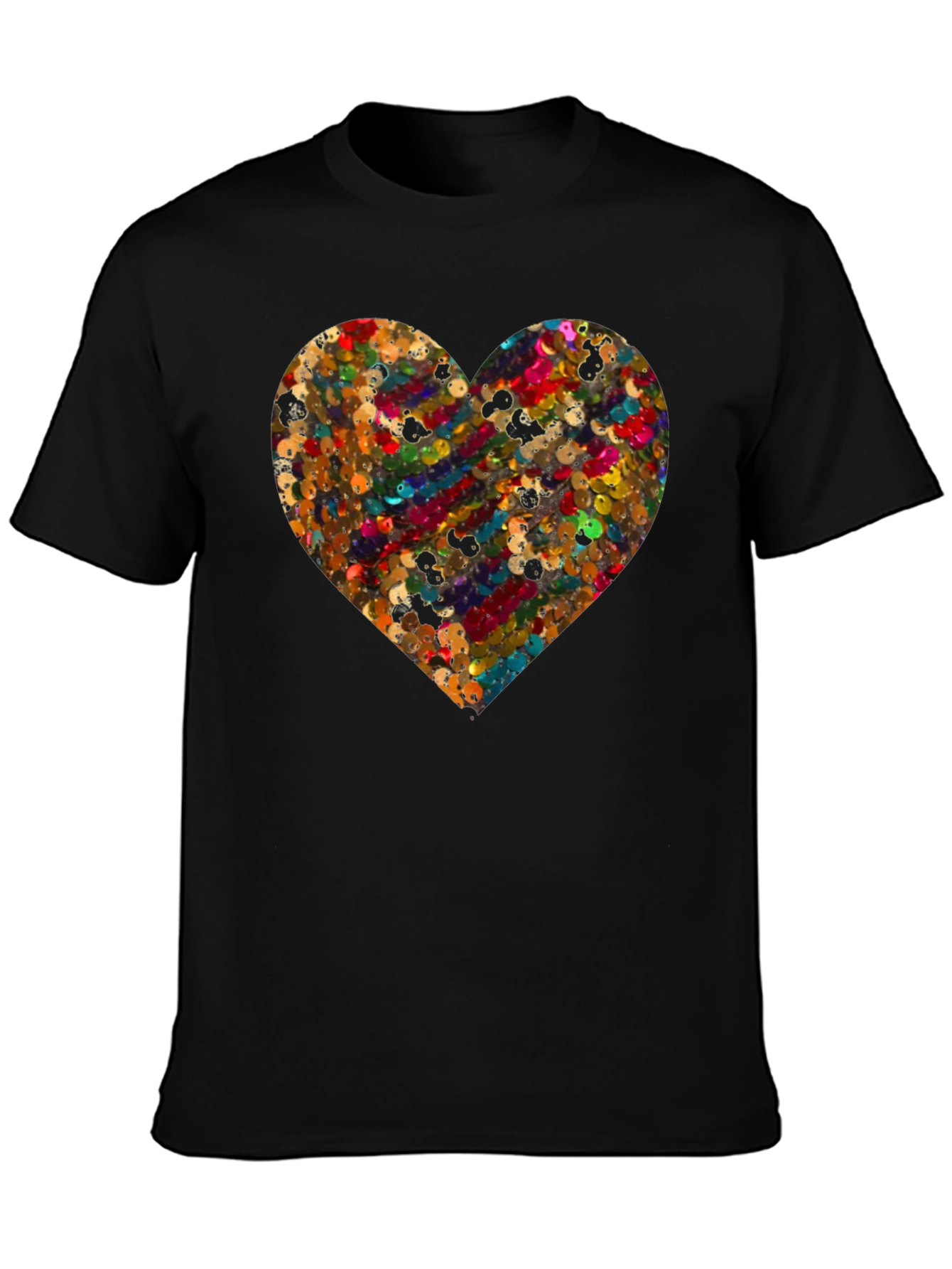 Sequin Heart Graphic Tee - Unique Fashion Statement