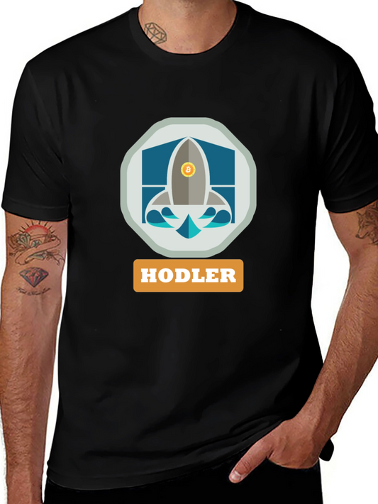 HODLER Bitcoin Rocket Black T-Shirt