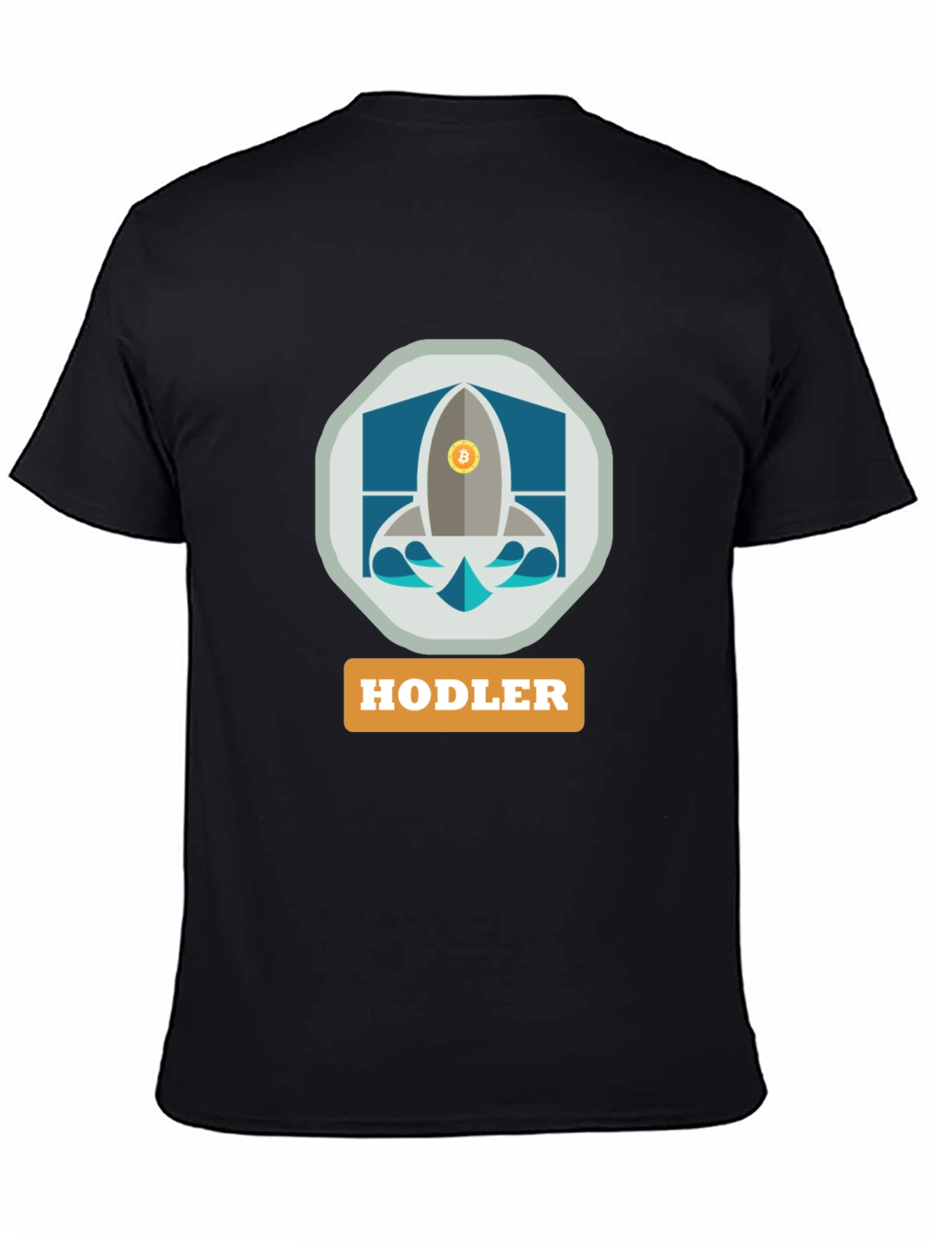 HODLER Bitcoin Rocket Black T-Shirt