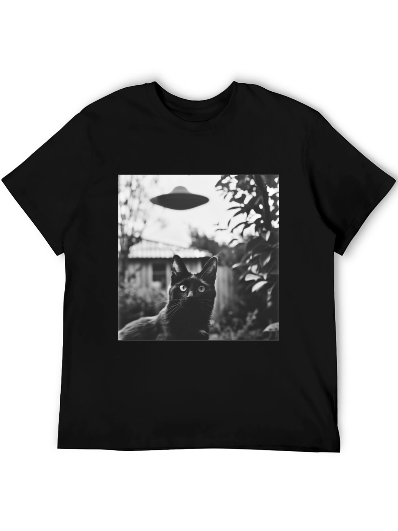 Black Cat UFO T-Shirt