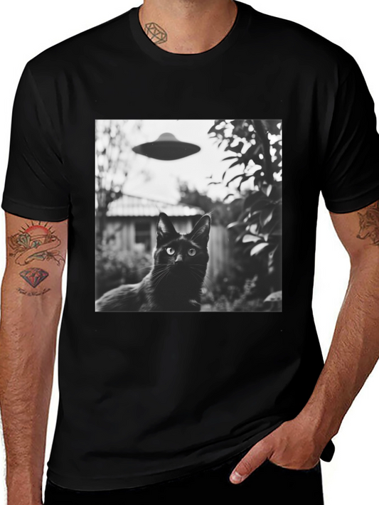 Black Cat UFO T-Shirt