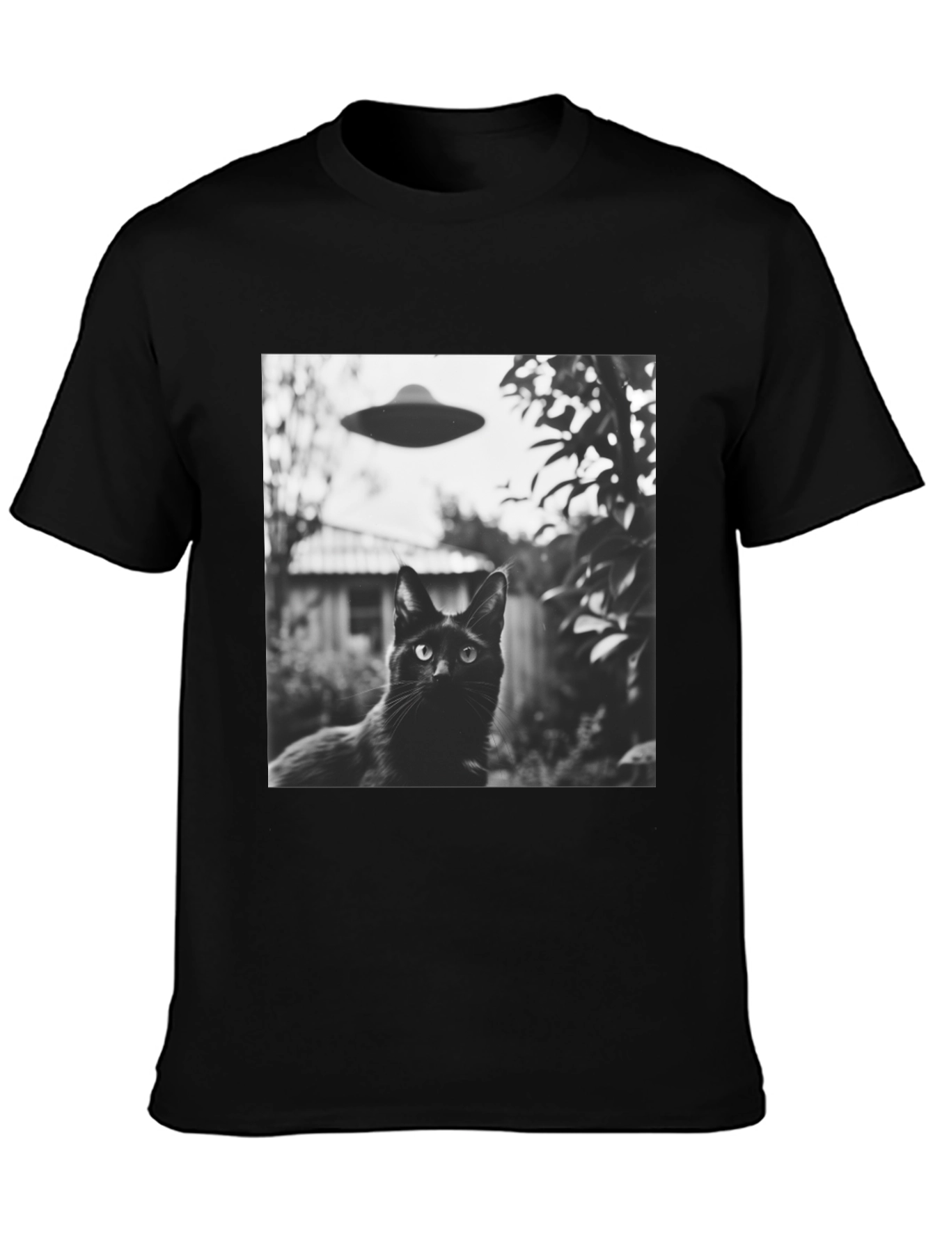 Black Cat UFO T-Shirt