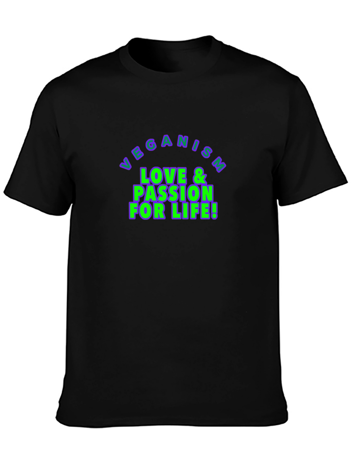 Veganism Love & Passion for Life Black T-Shirt