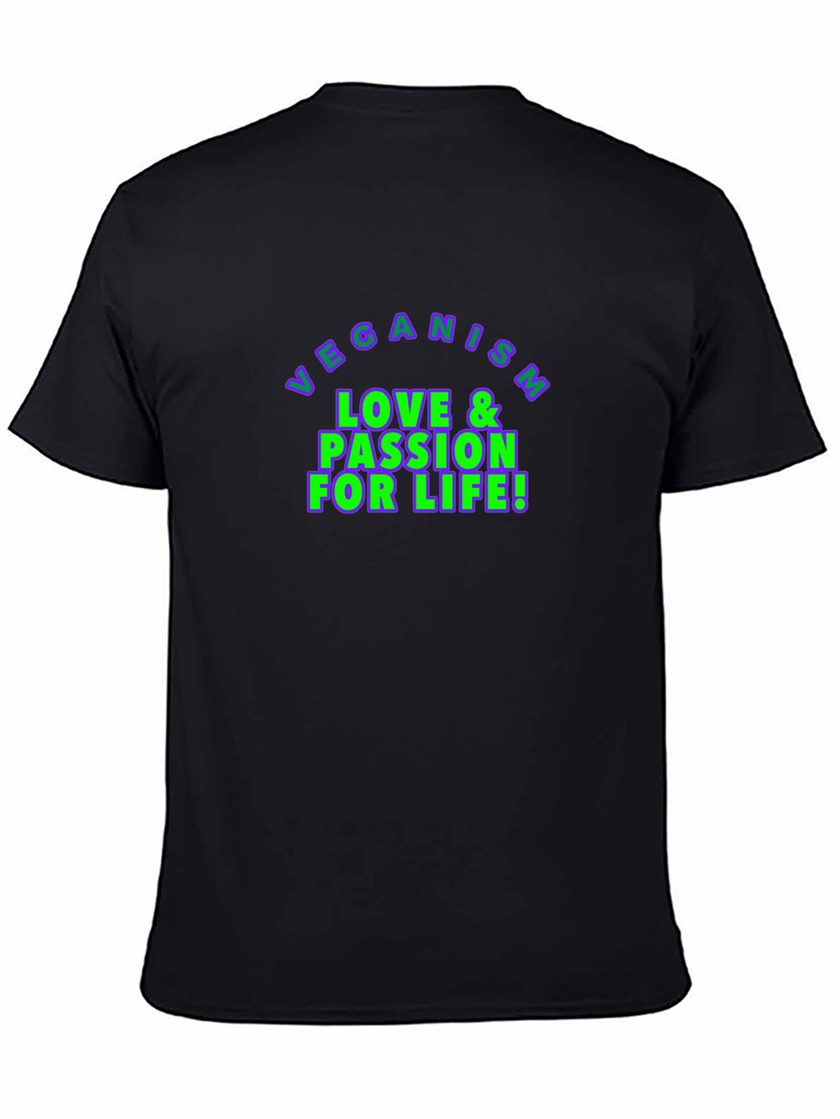 Veganism Love & Passion for Life Black T-Shirt