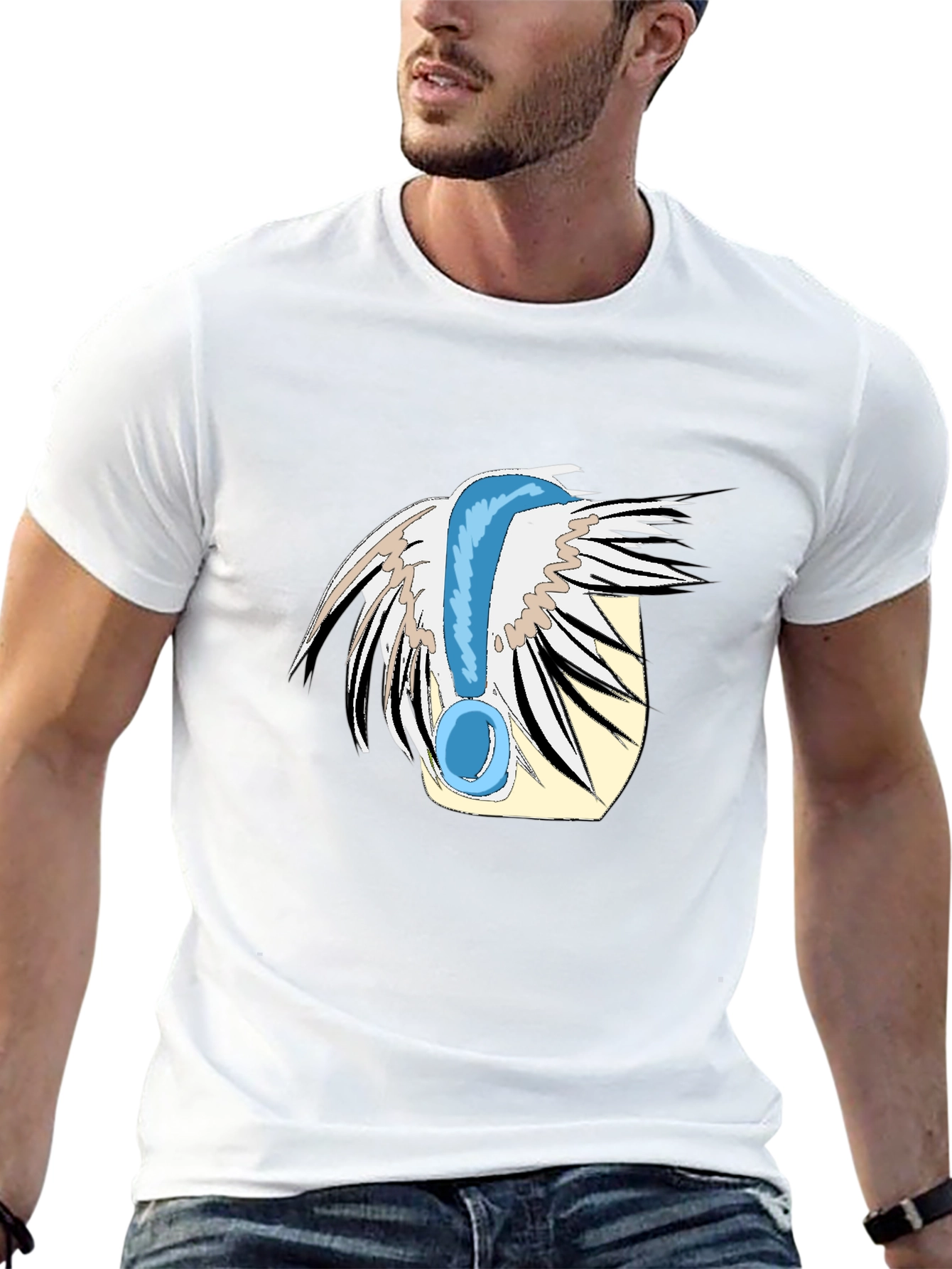 Statement T-Shirt - Blue Exclamation Point Design