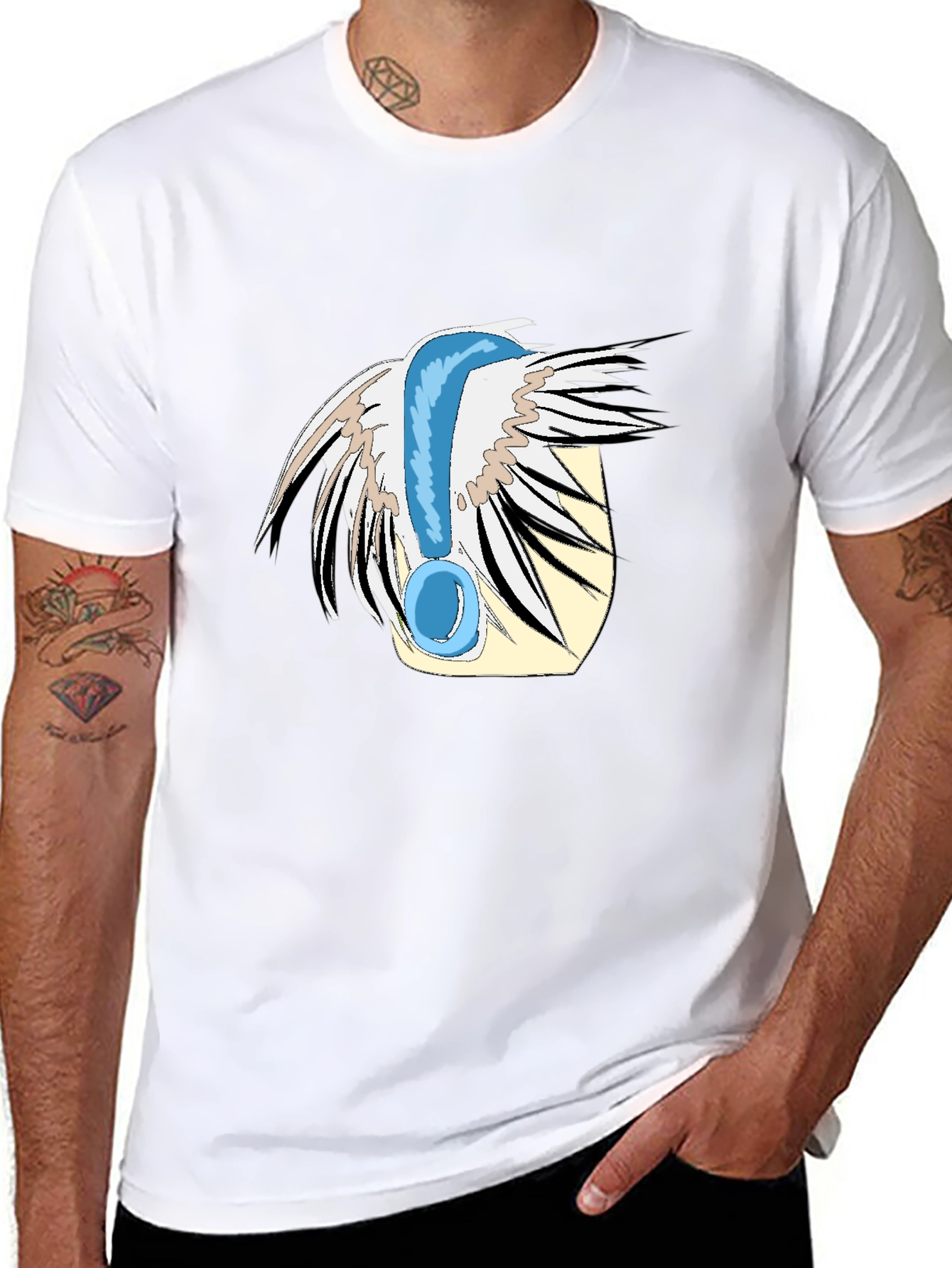 Statement T-Shirt - Blue Exclamation Point Design