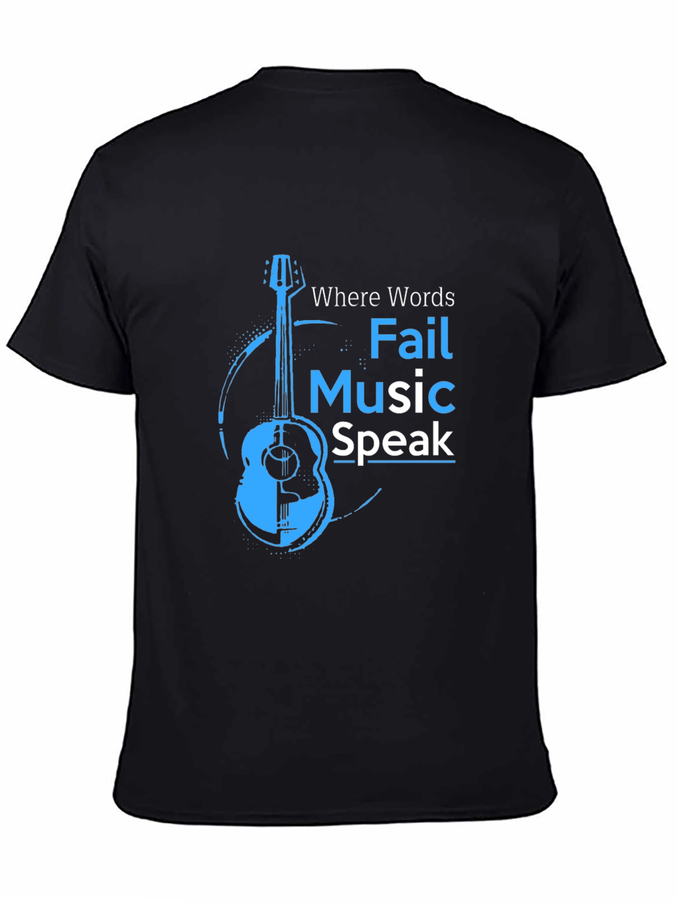 Music Speaks T-Shirt - Acoustic Guitar Design
