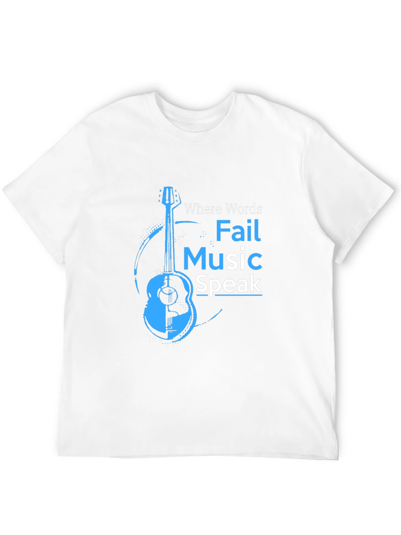 Music Speaks T-Shirt - Acoustic Guitar Design