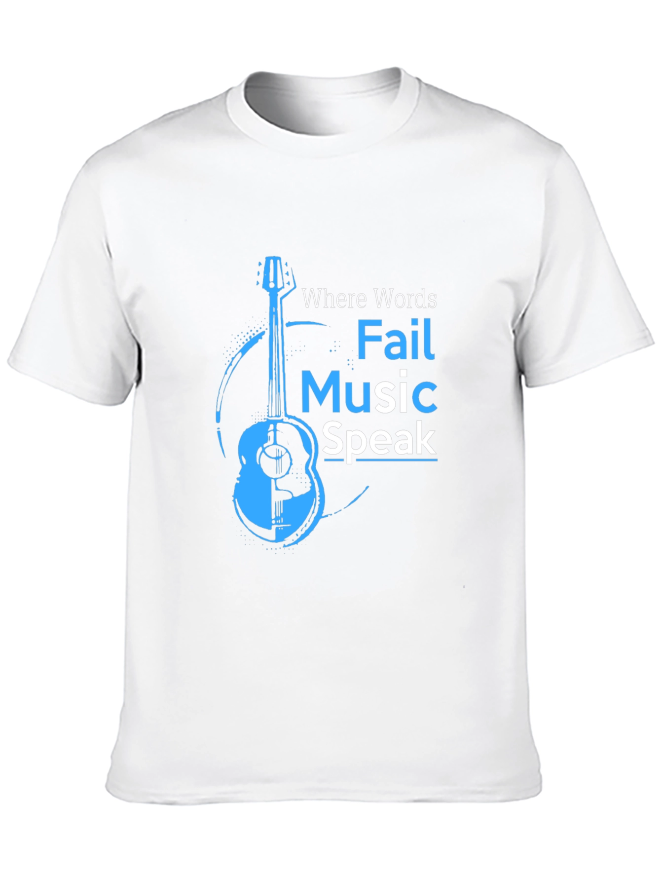 Music Speaks T-Shirt - Acoustic Guitar Design