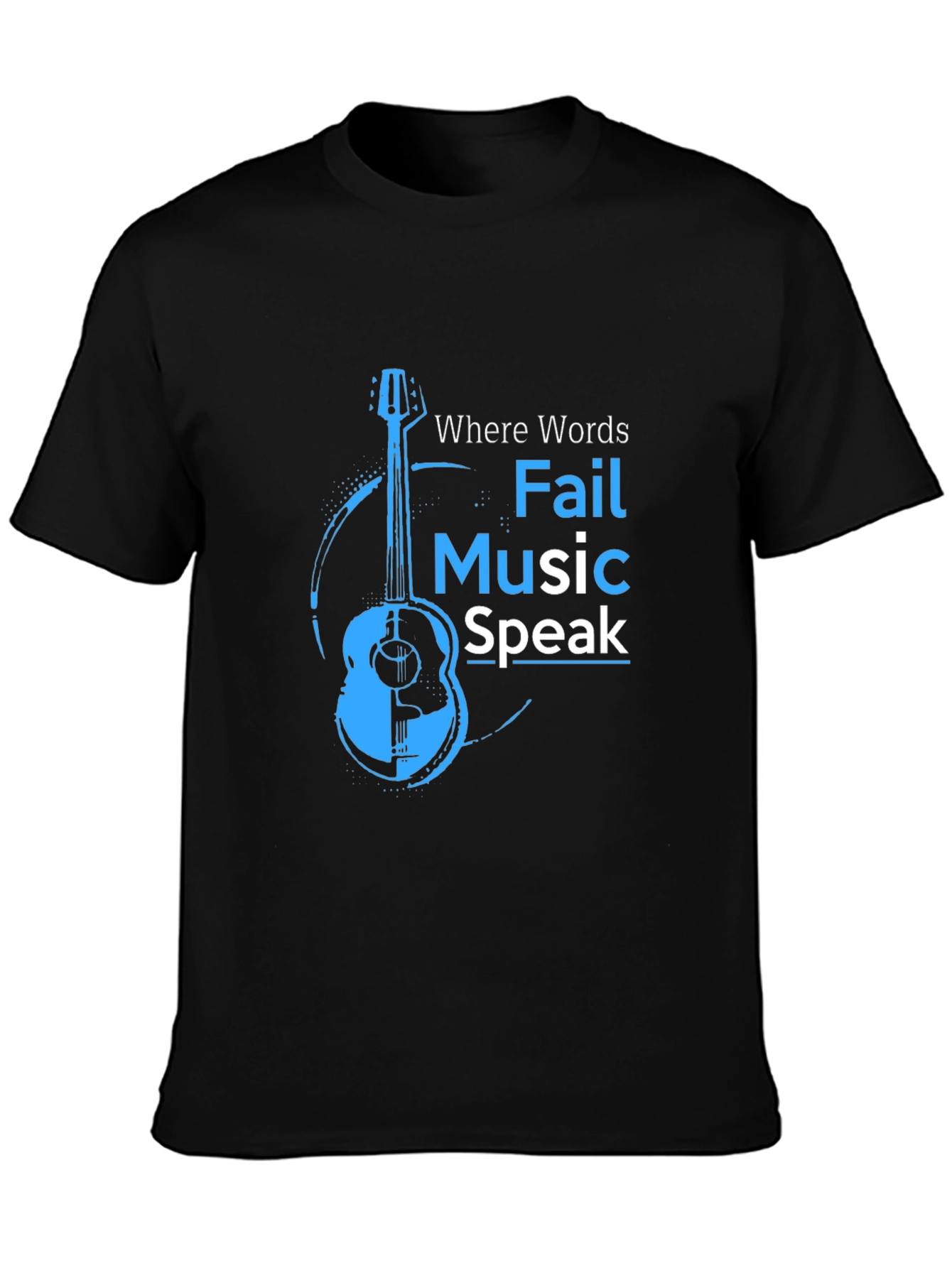 Music Speaks T-Shirt - Acoustic Guitar Design