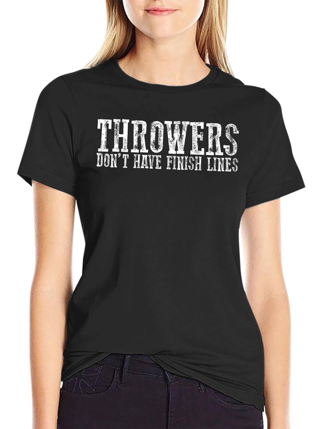 Throwers Dont Have Finish Lines Black T-Shirt
