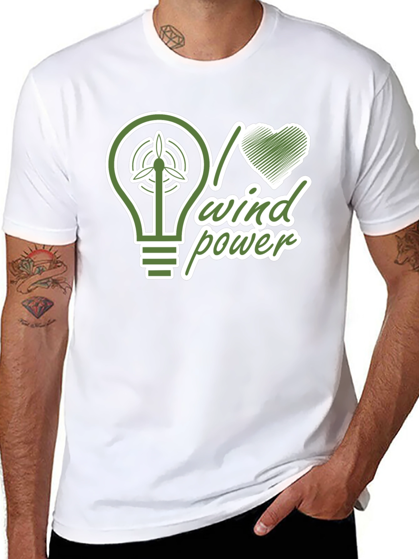 I Love Wind Power Black T-Shirt