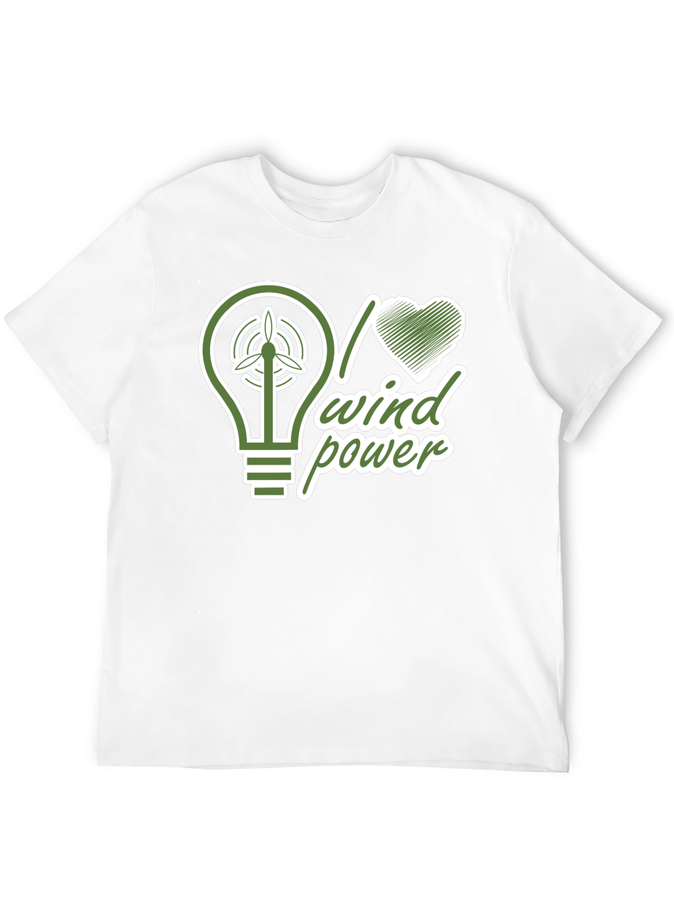 I Love Wind Power Black T-Shirt