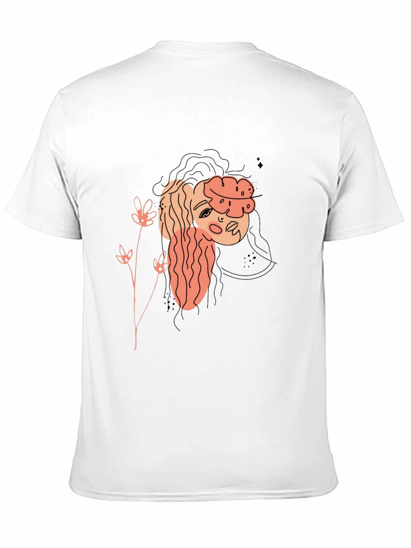 Abstract Portrait Graphic Tee - Black