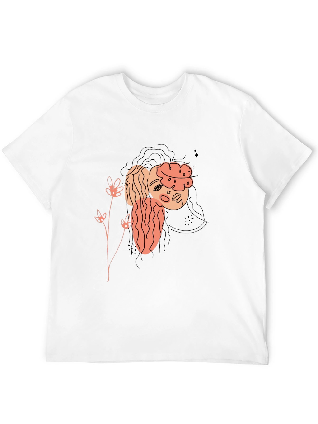Abstract Portrait Graphic Tee - Black