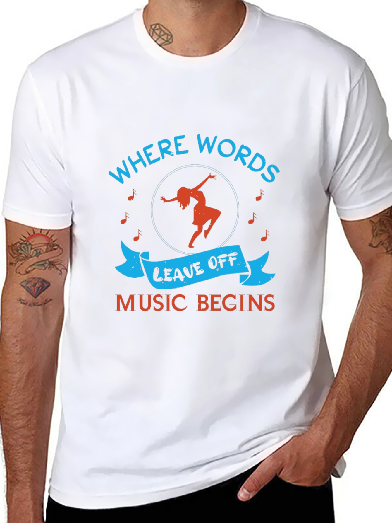 Music Begins T-Shirt - Where Words Leave Off