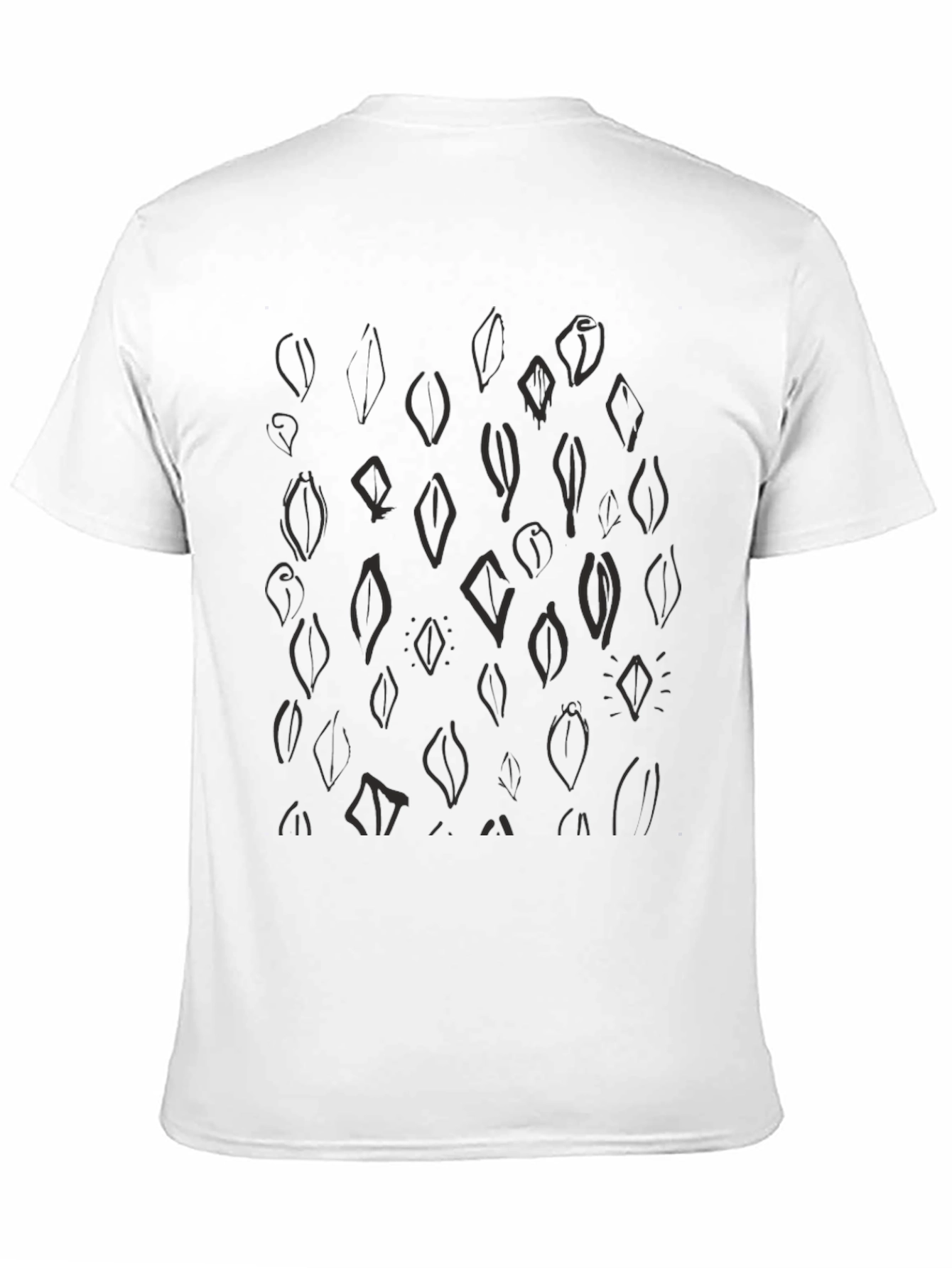 Abstract Graphic Print Black Tee