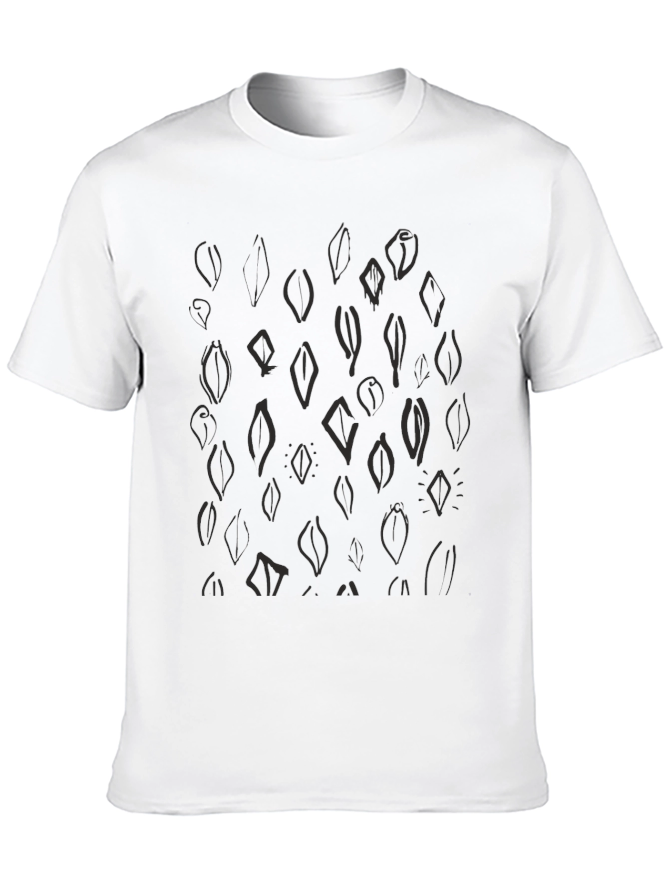 Abstract Graphic Print Black Tee