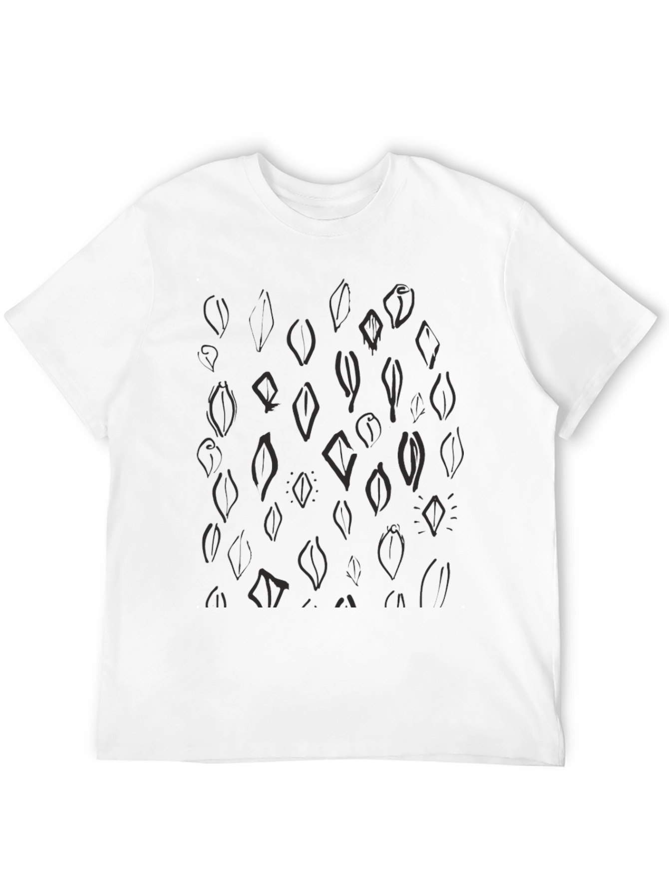 Abstract Graphic Print Black Tee